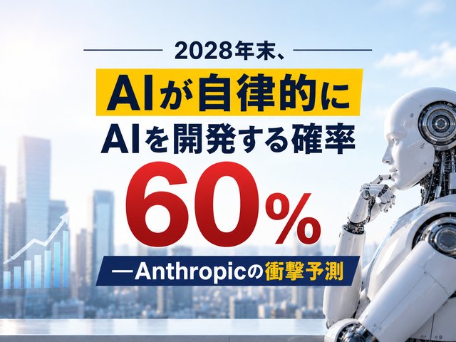 2028年末、AIが自律的にAIを開発する確率60%——Anthropicの衝撃予測