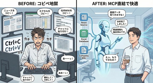 コピペ地獄にさようなら！ AIが外部データと直接つながる「MCP」超入門