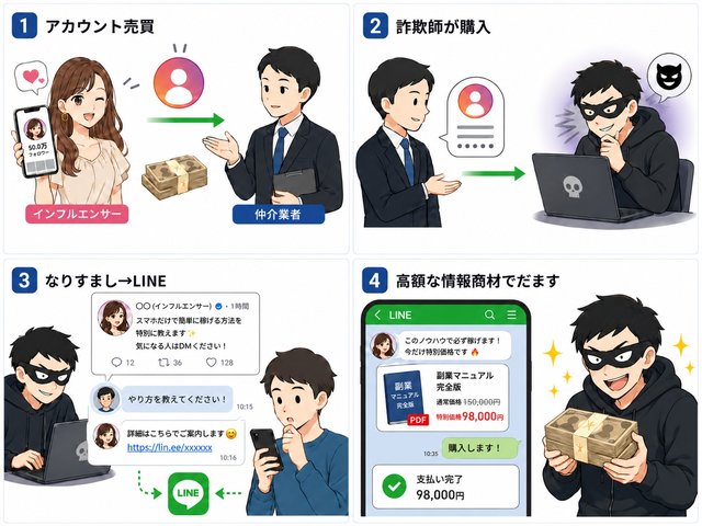 買い取られたSNSアカウントで副業詐欺、フォロワーの信頼を悪用する手口に注意