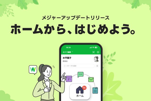 各種機能に移行しやすい「ホーム」が登場　LINE WORKSがメジャーアップデート
