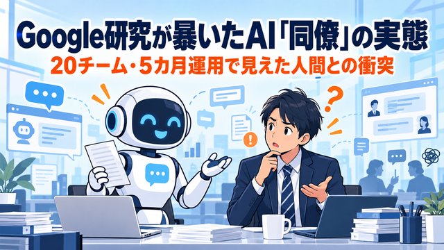 Google研究が暴いたAI「同僚」の実態──20チーム・5カ月運用で見えた人間との衝突