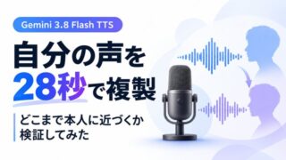 Gemini 3.8 Flash TTSで自分の声を28秒で複製|どこまで本人に近づくか検証してみた