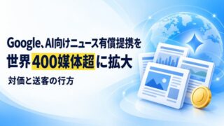 Google、AI向けニュース有償提携を世界400媒体超に拡大｜対価と送客の行方